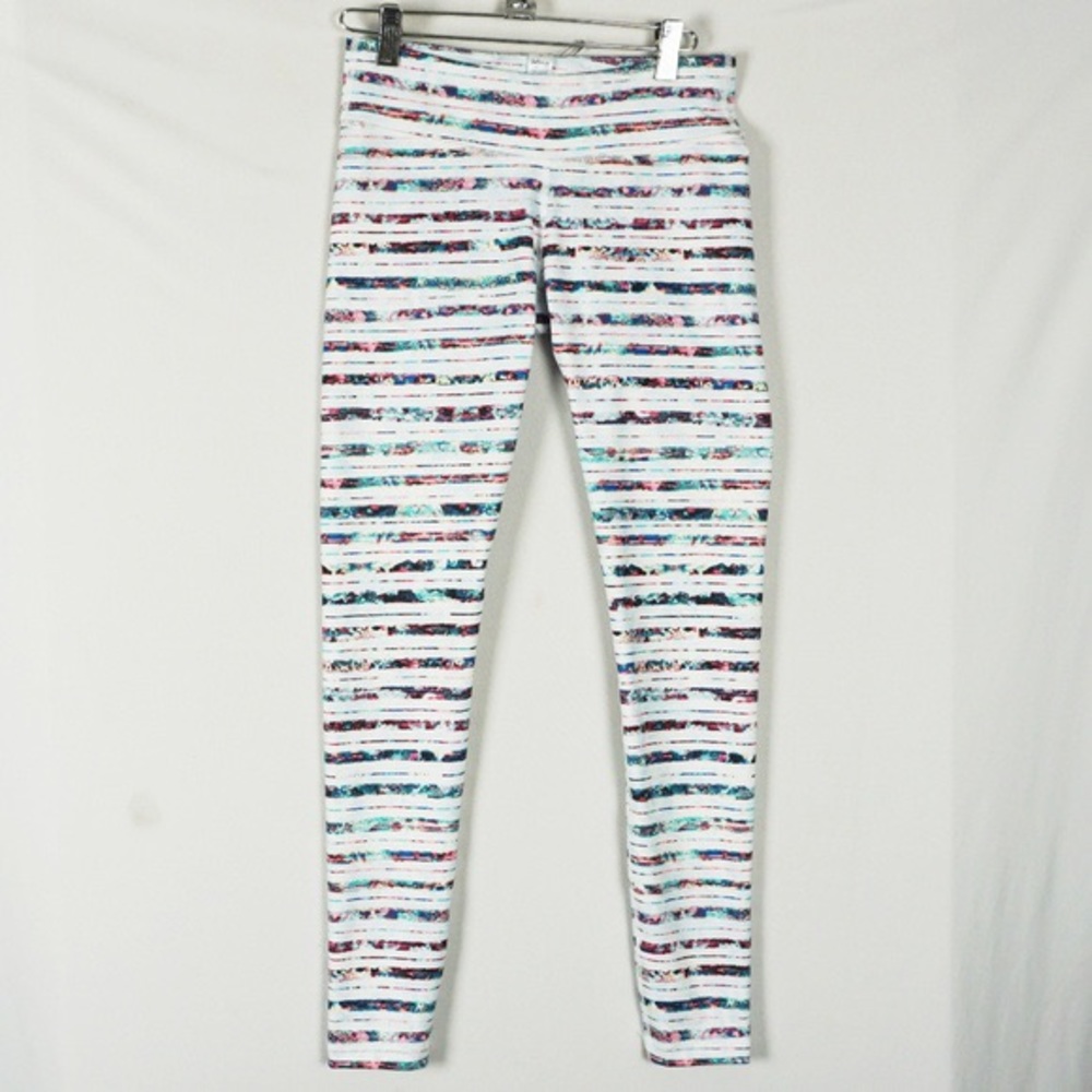 Ivviva Lululemon White Striped Rhythmic Tight